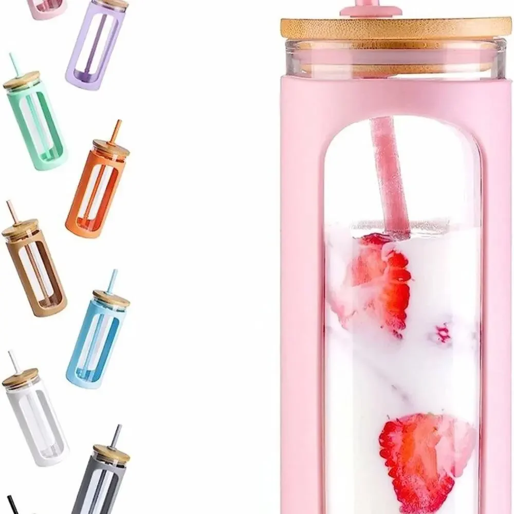Kodrine 20oz Glass Water Tumble with Straw and Lid